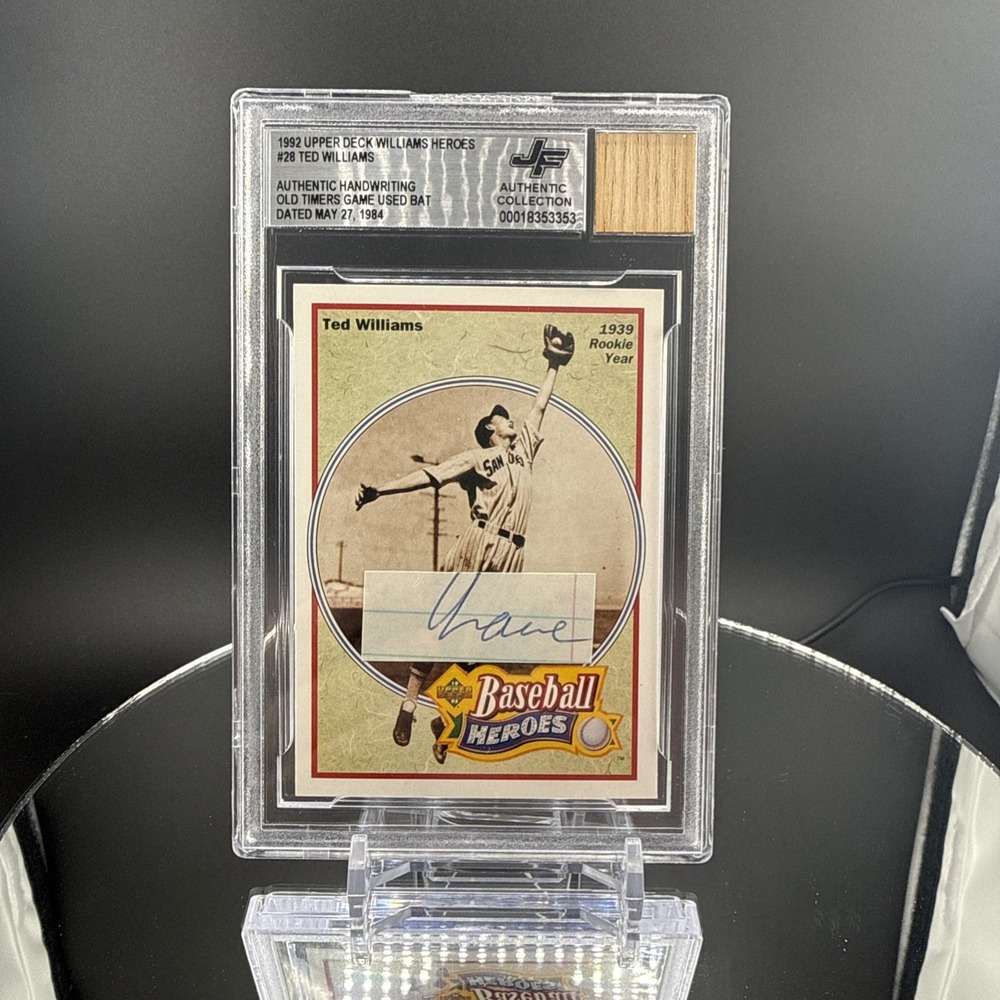 Ted Williams Authentic Handwriting + Game Used Bat / 1992 Upper Deck